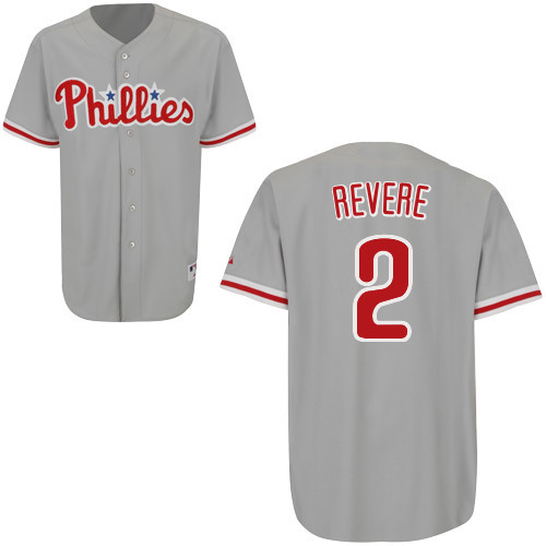Ben Revere #2 mlb Jersey-Philadelphia Phillies Women's Authentic Road Gray Cool Base Baseball Jersey